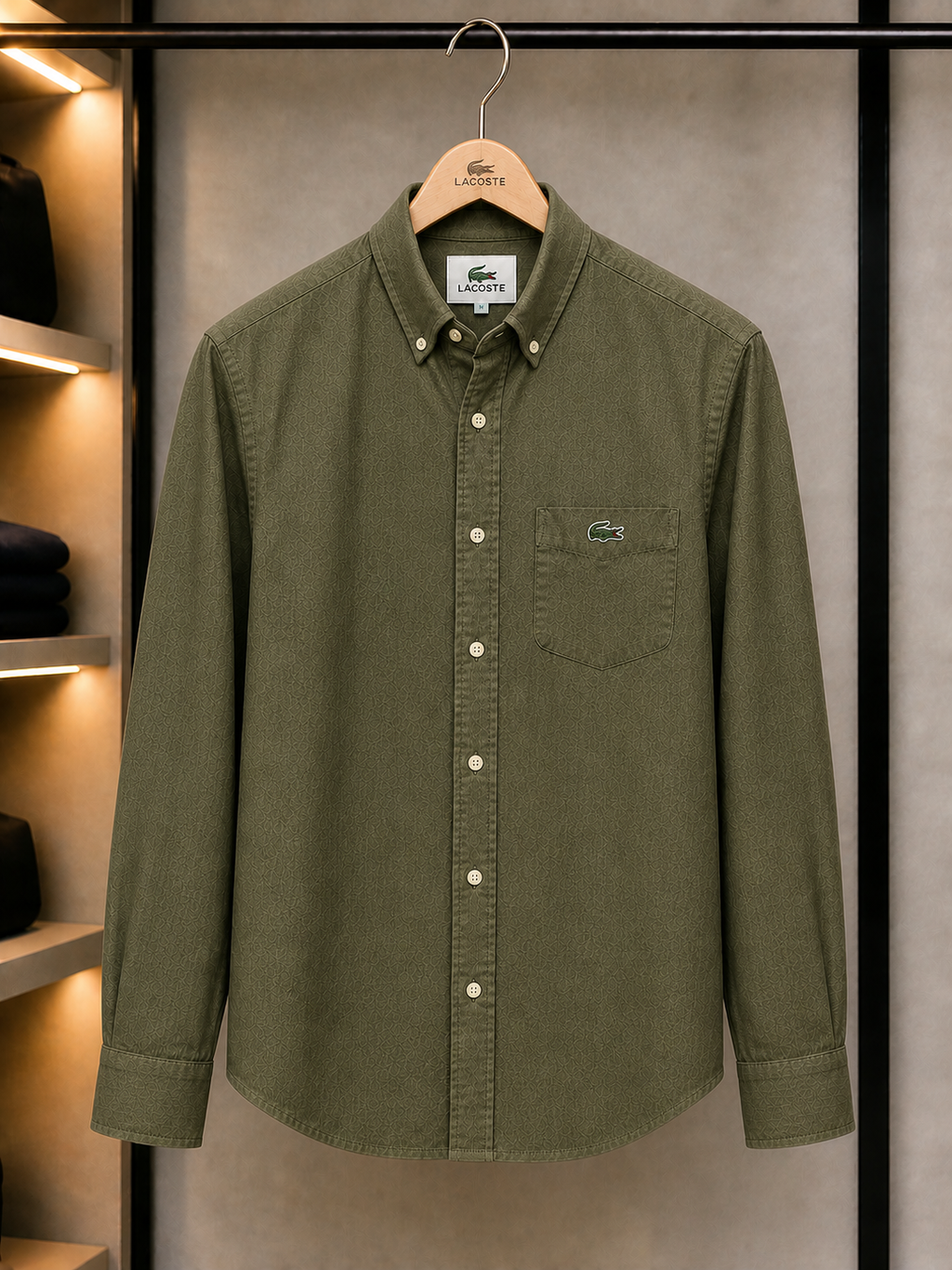 L Premium Classic Olive Green Full Sleeve Shirt