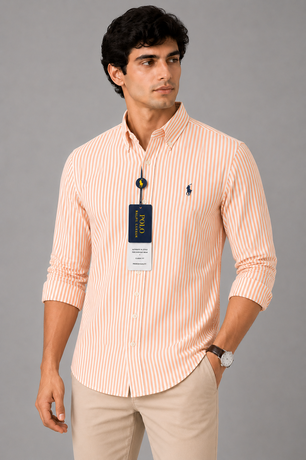 RL Classic Peach Stripe Shirt