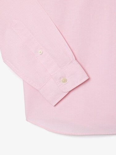 L Men Pink Regular Fit Gingham Poplin Shirt