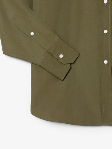 L Women Green Oversized Cotton Poplin Shirt