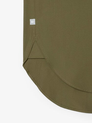 L Women Green Oversized Cotton Poplin Shirt