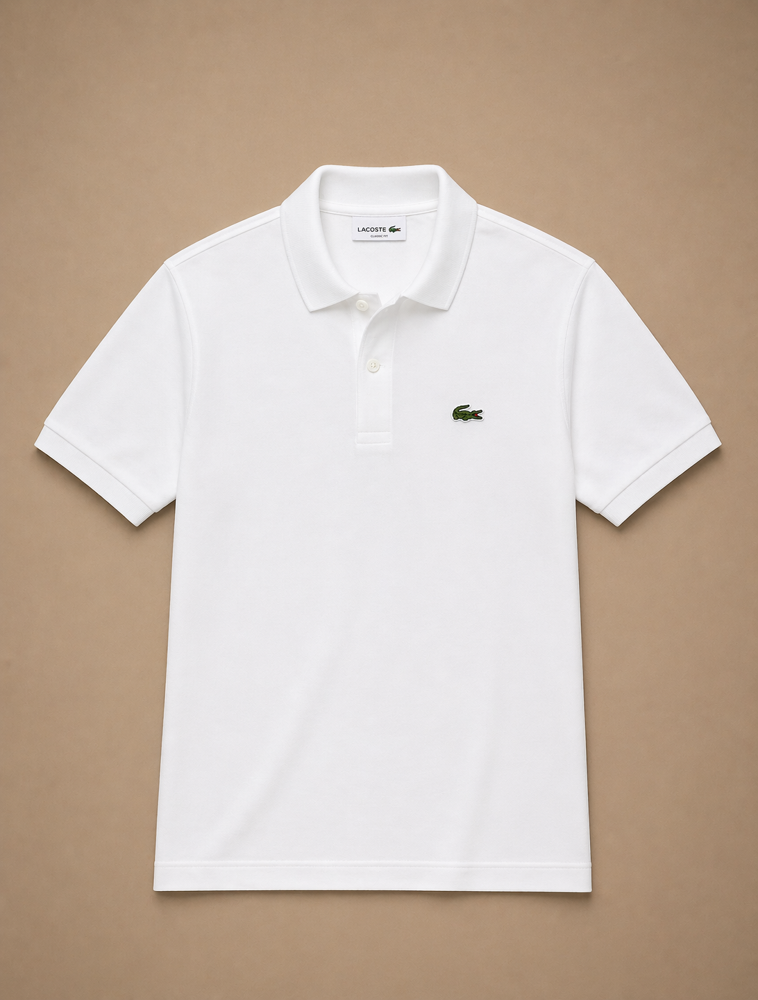 L Men White Solid Polos