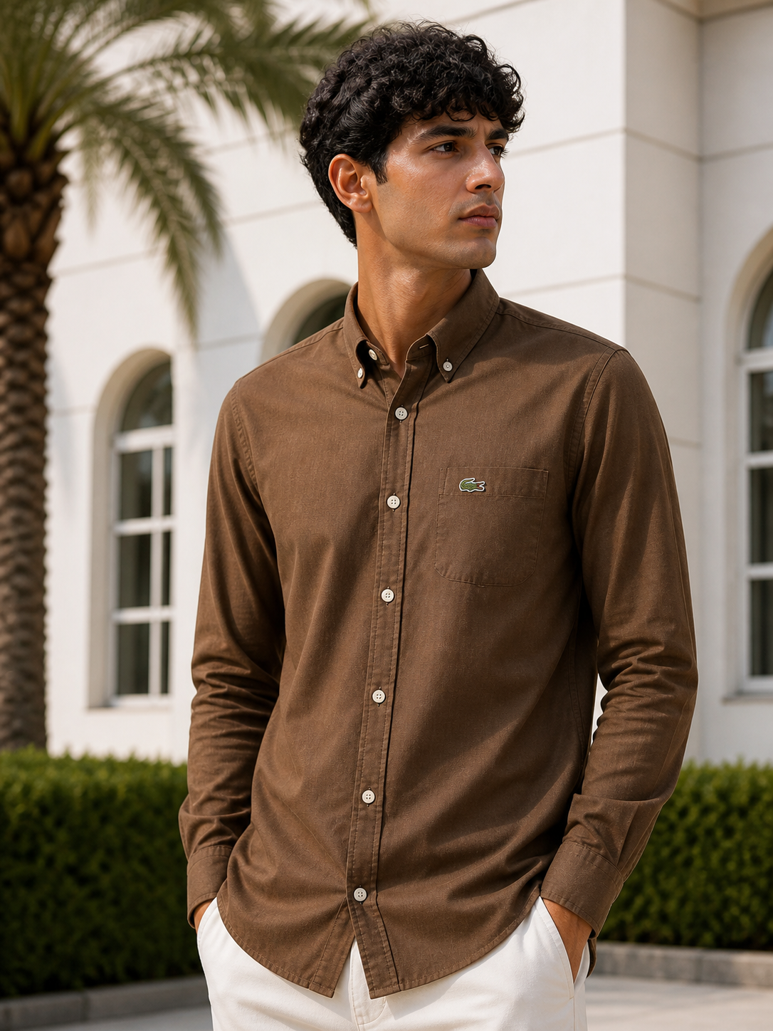 L Premium Coffee Brown Full Sleeve Shirt
