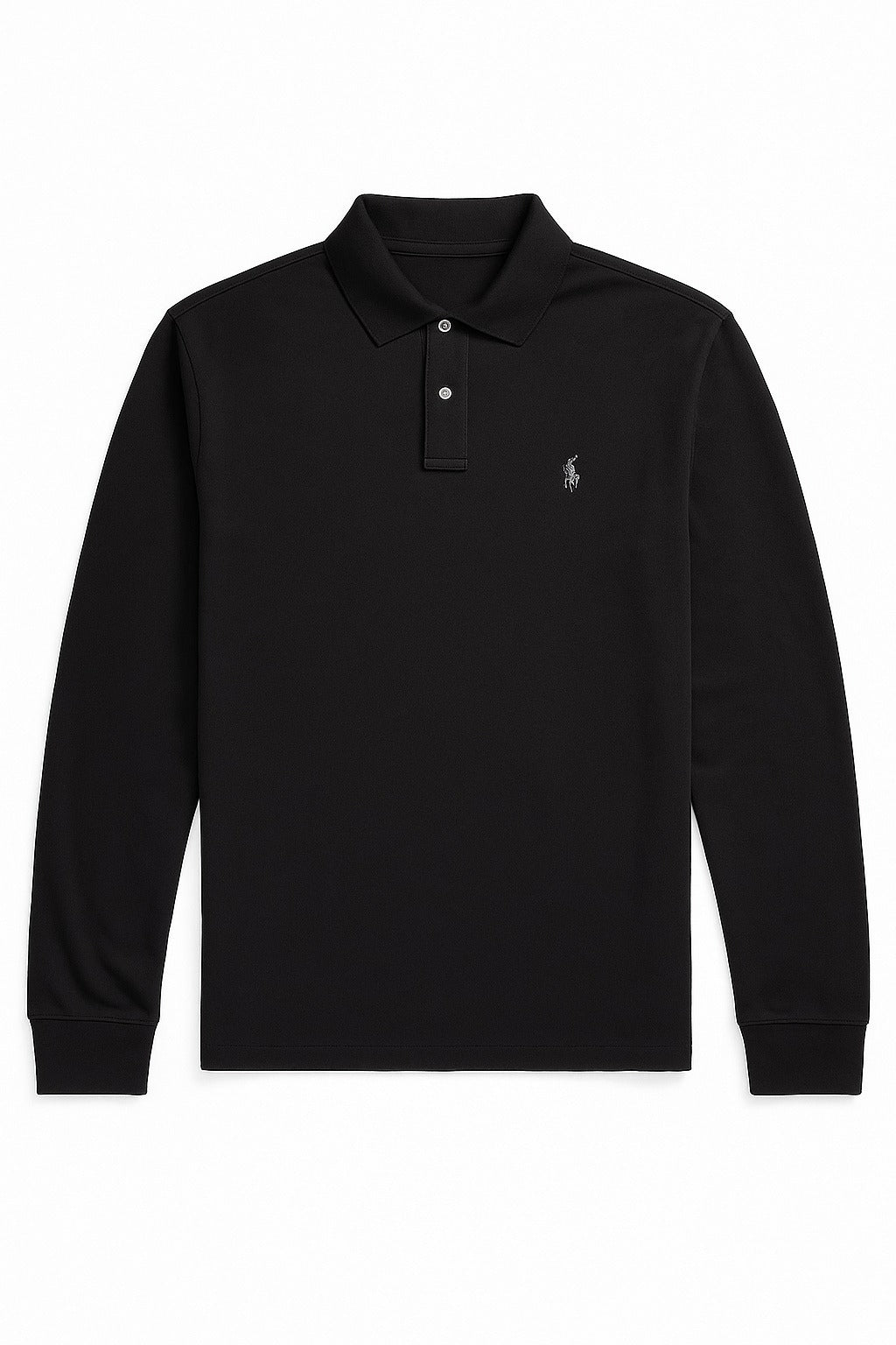 RL Collar Full Sleeve T-shirt BLACK