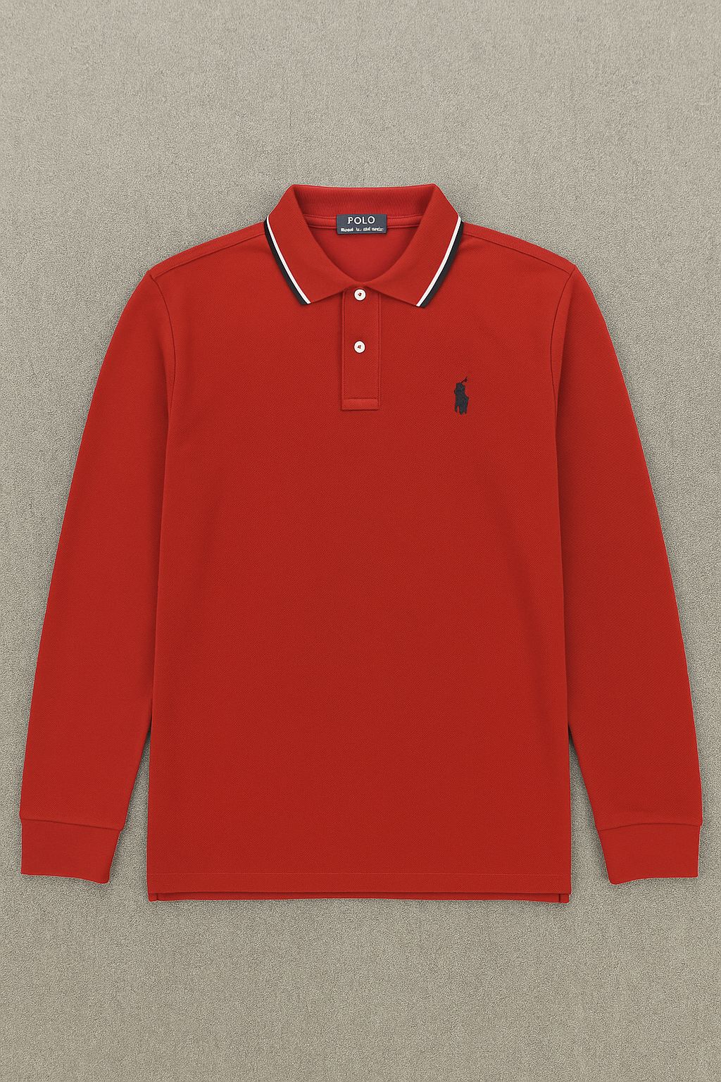 RL Collar Full Sleeve T-shirt RED