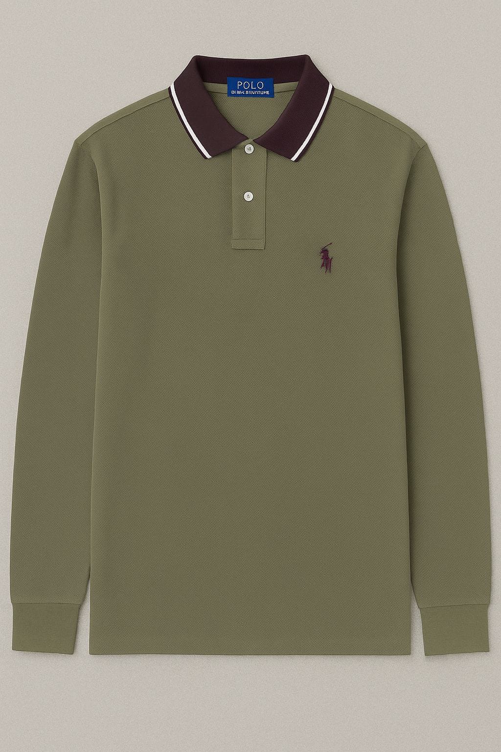 RL Collar Full Sleeve T-shirt RED