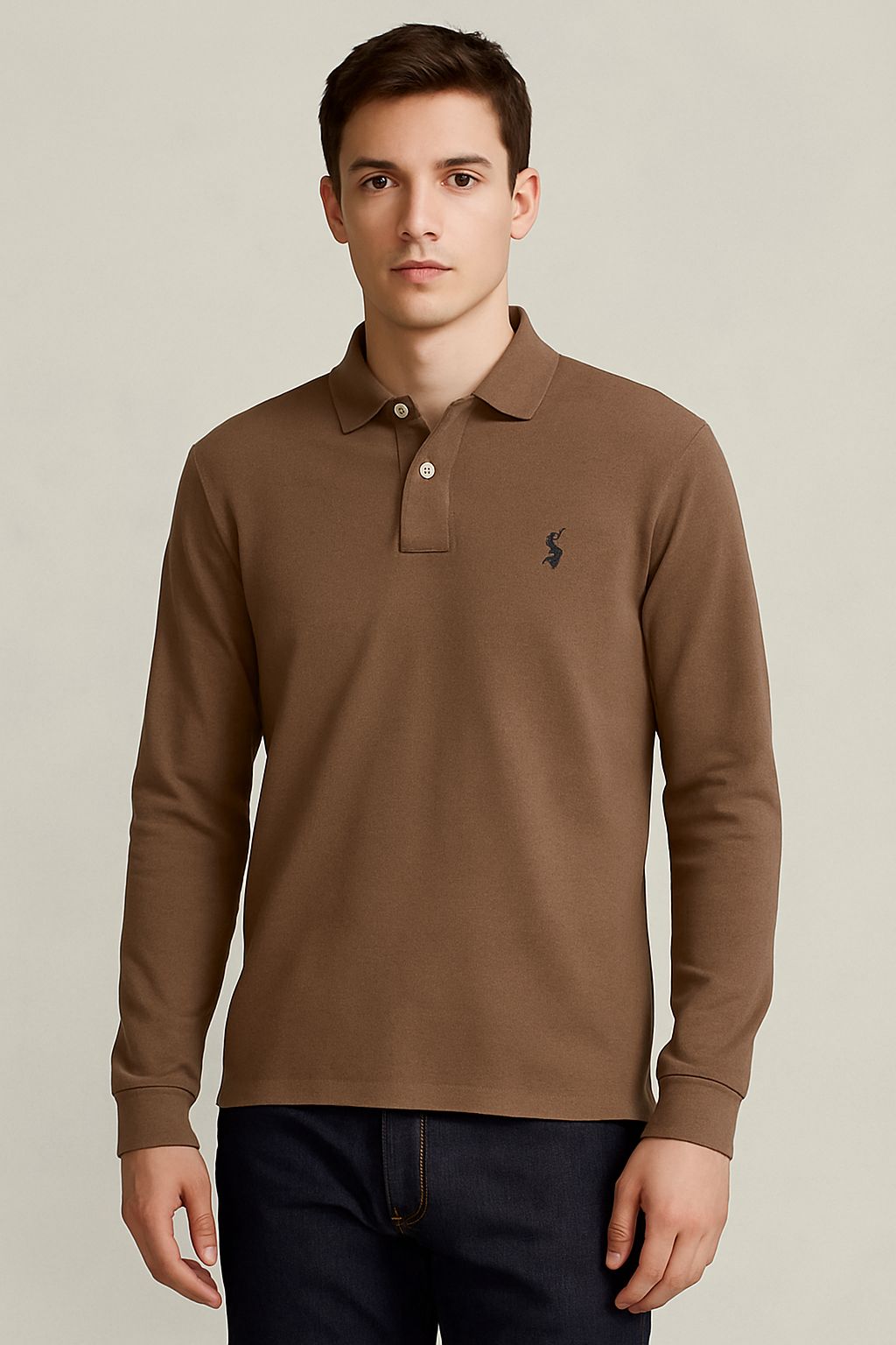 RL Collar Full Sleeve T-shirt BLACK