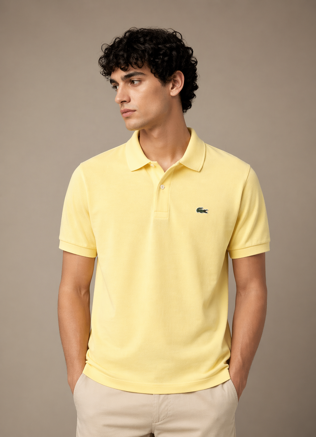 L Men Yellow Classic Fit L.12.12 Shirt