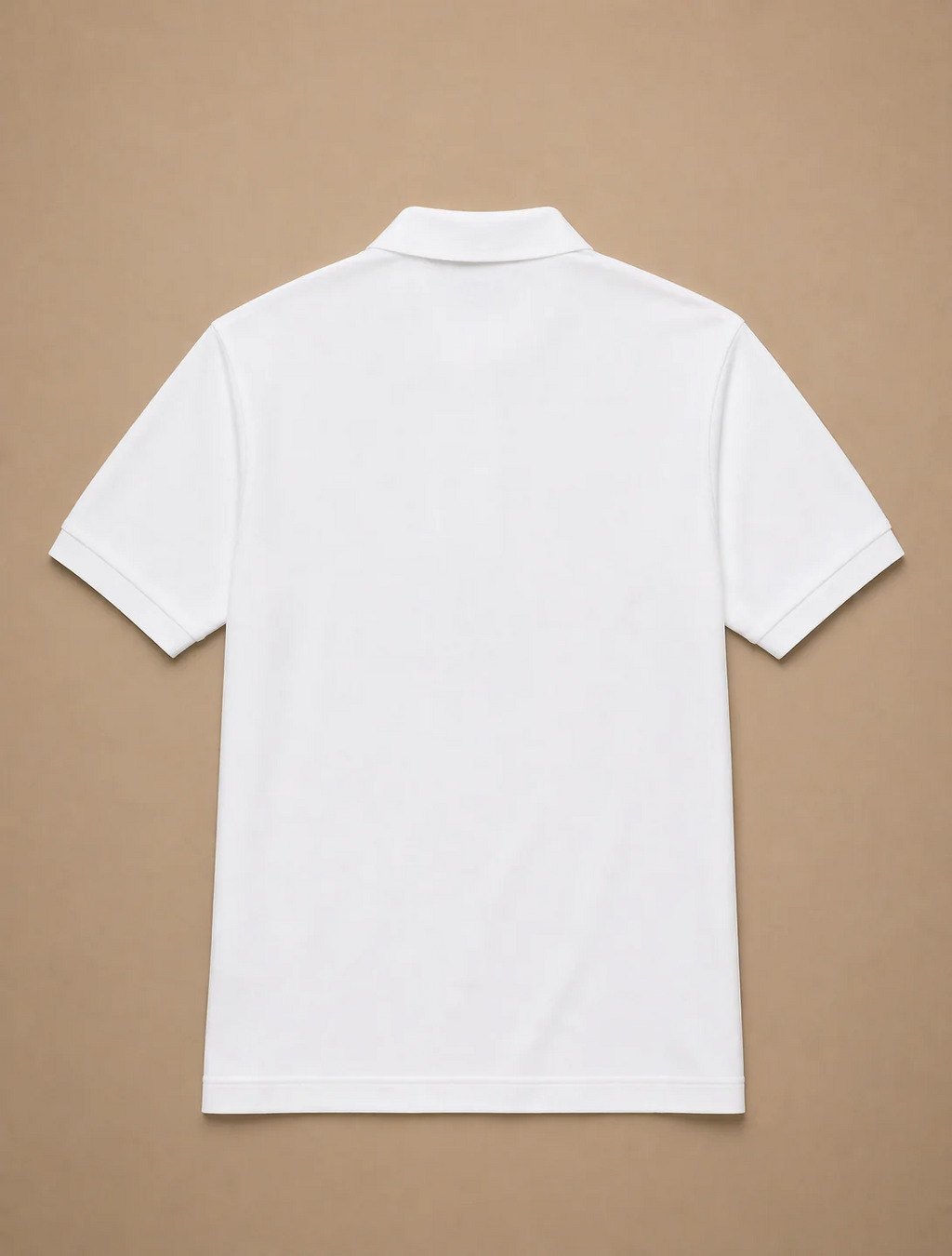 L Men White Solid Polos T-Shirt