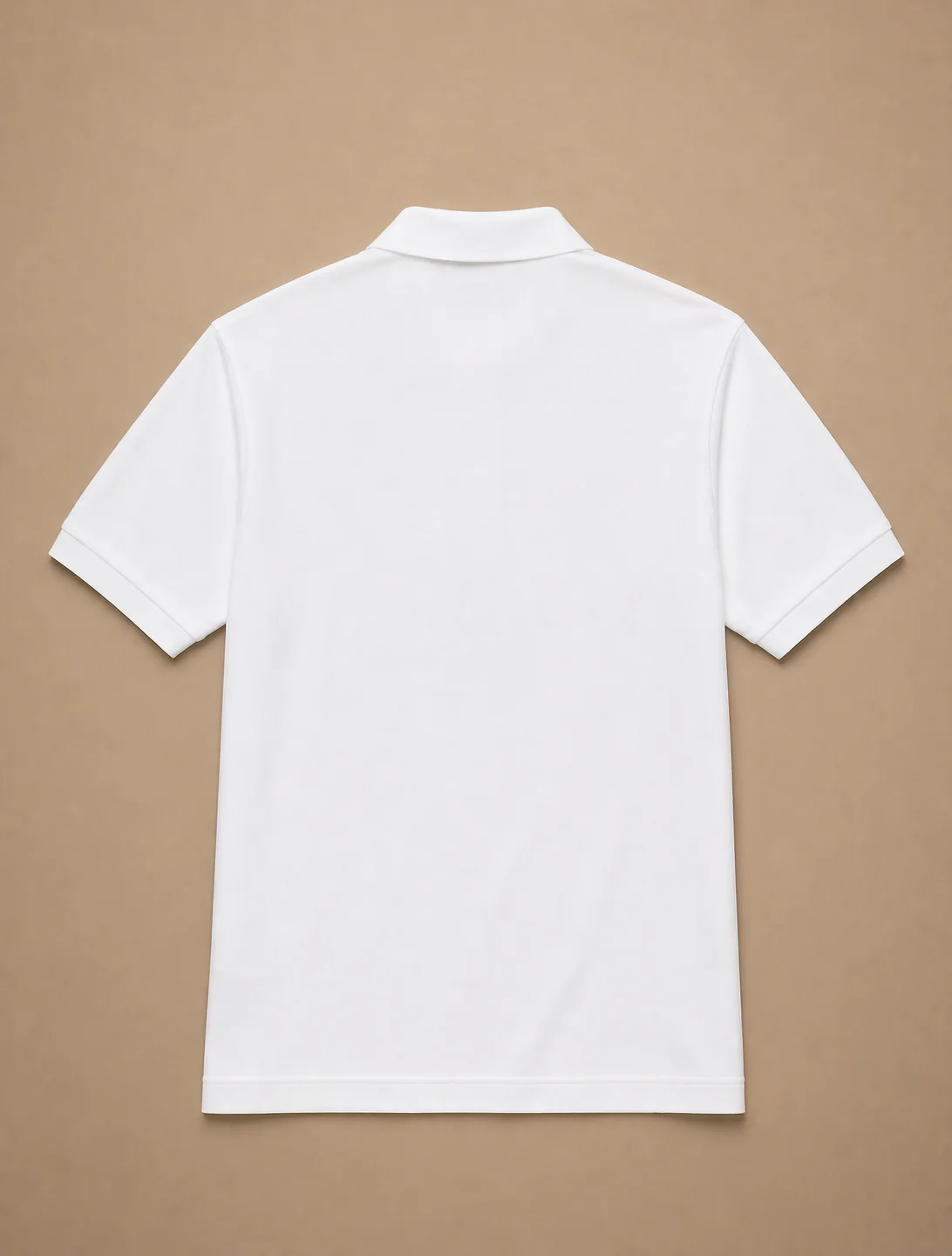 L Men White Solid Polos T-Shirt