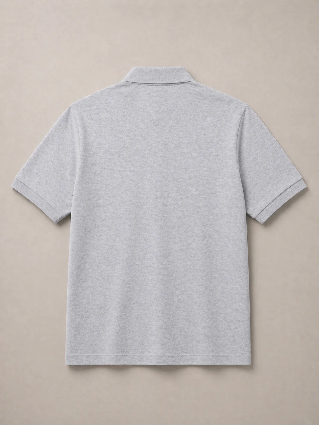 L Men Grey Solid Polos T-Shirt