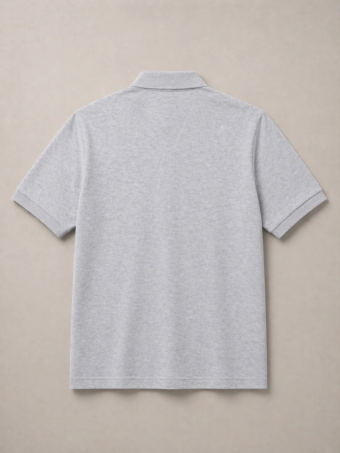 L Men Grey Solid Polos T-Shirt