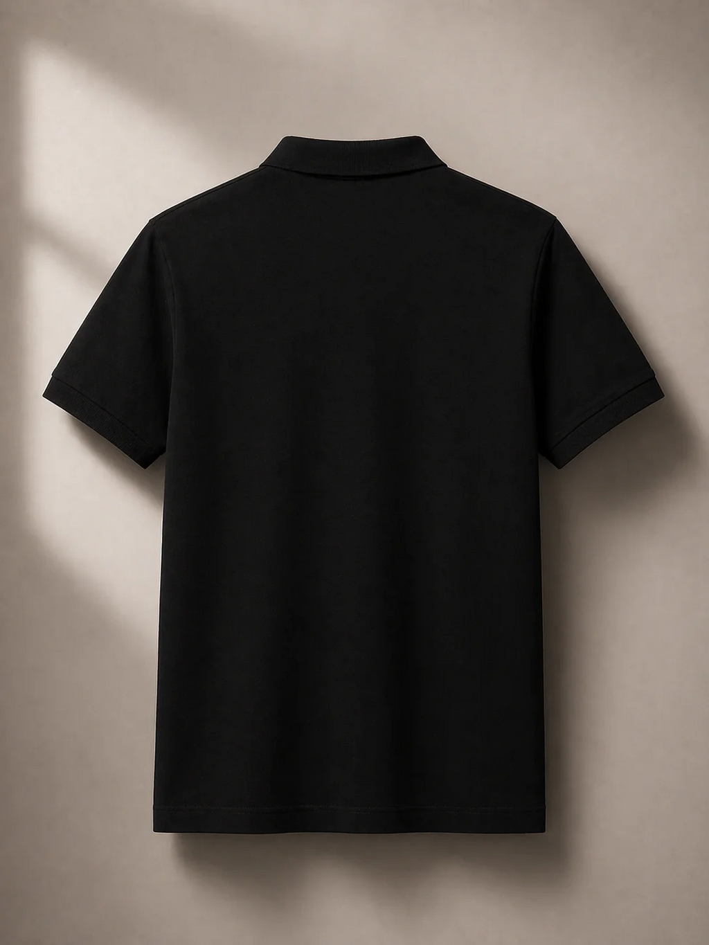 L Men Black Solid Polos T-Shirt