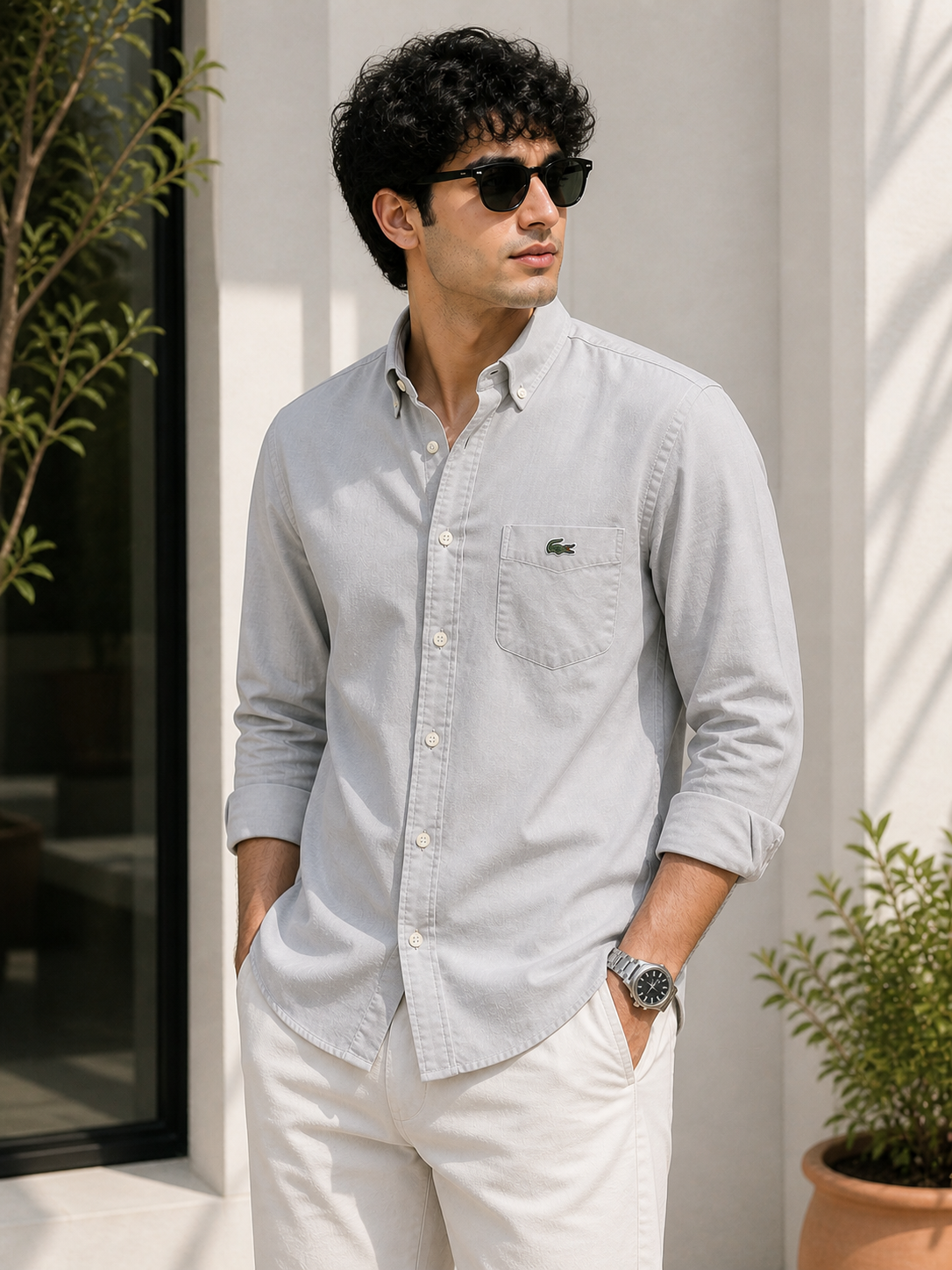 L Premium Classic light grey Full Sleeve Shirt