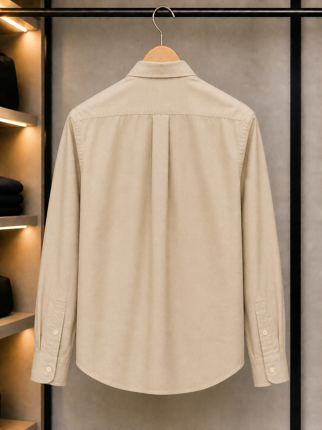 L Premium Classic Beige Full Sleeve Shirt