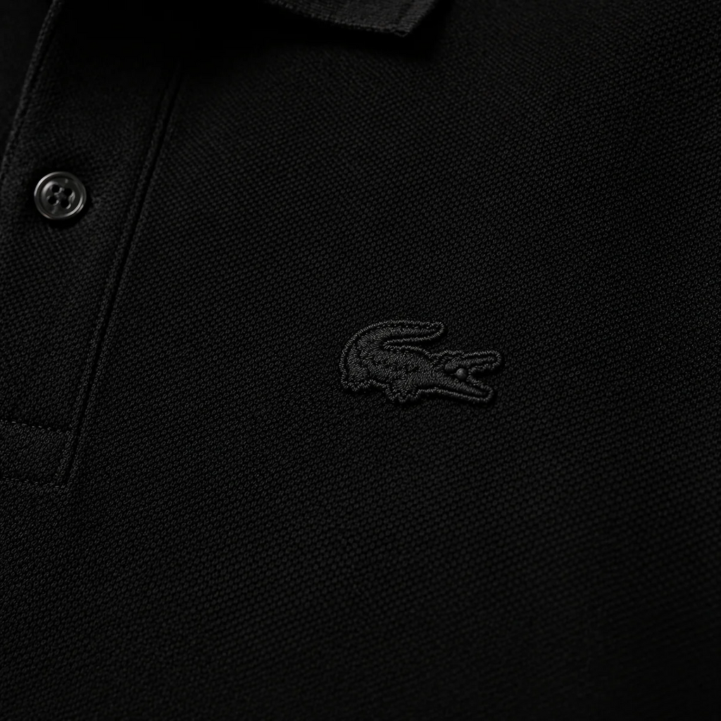 L Men Black Solid Polos T-Shirt