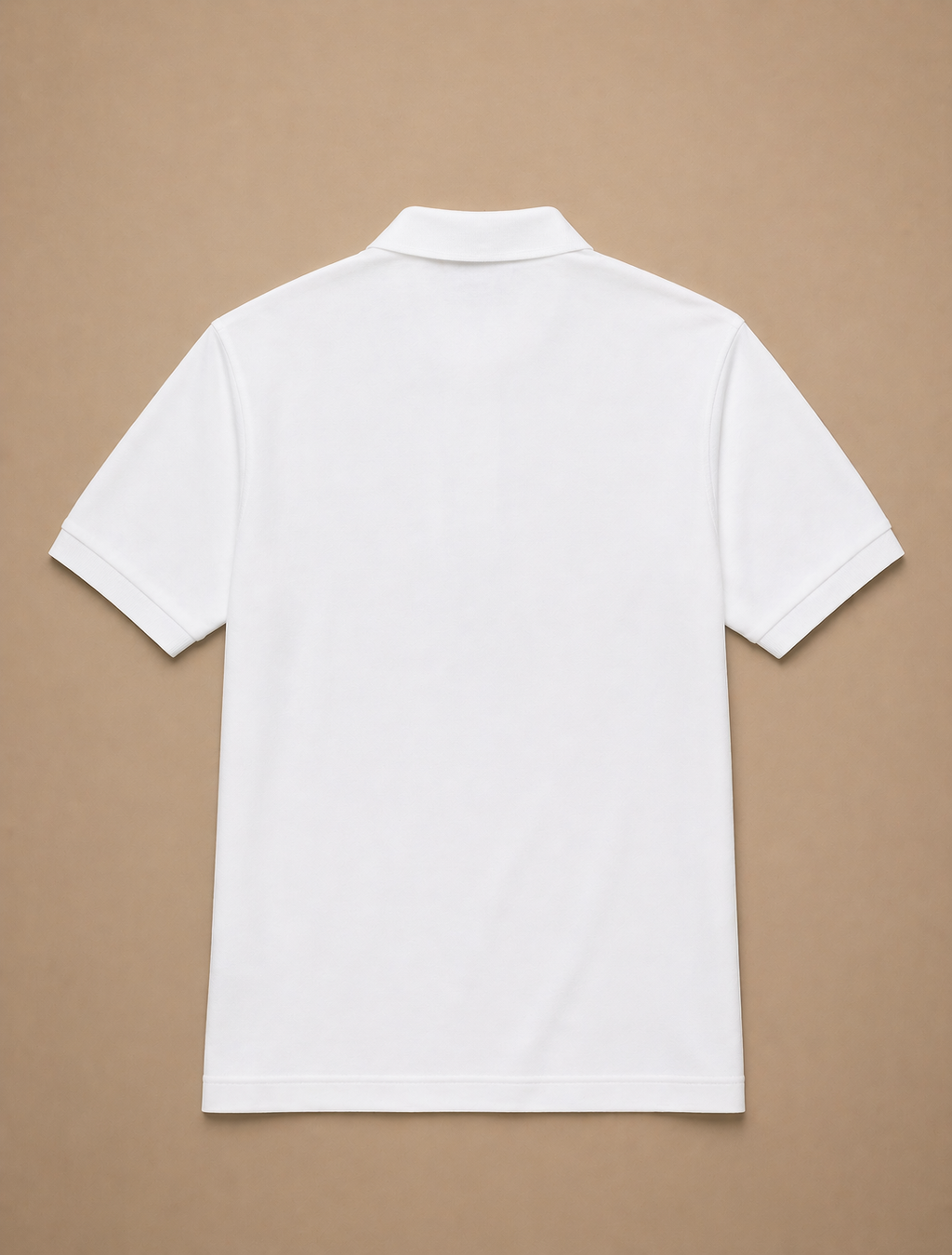 L Men White Solid Polos