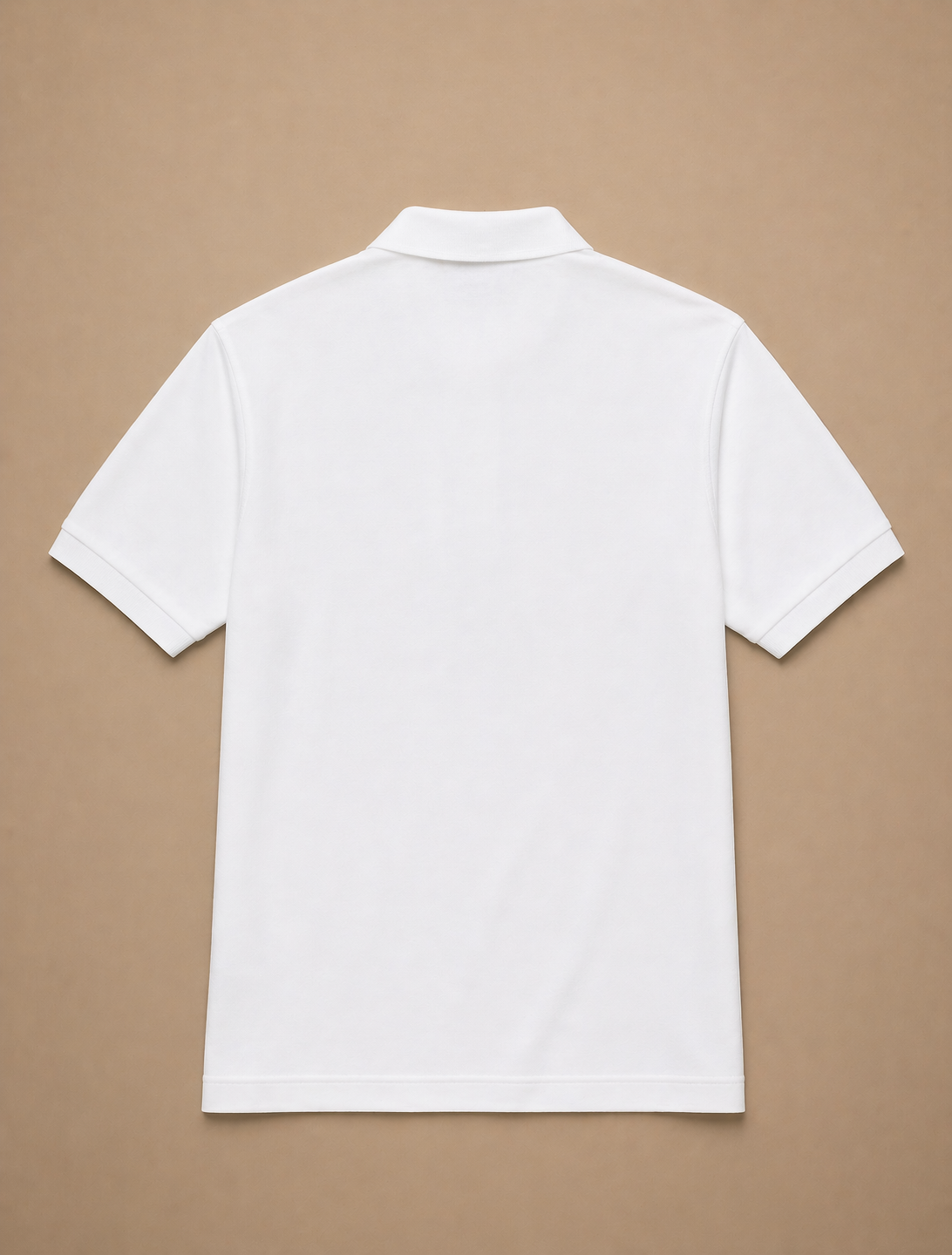 L Men White Solid Polos