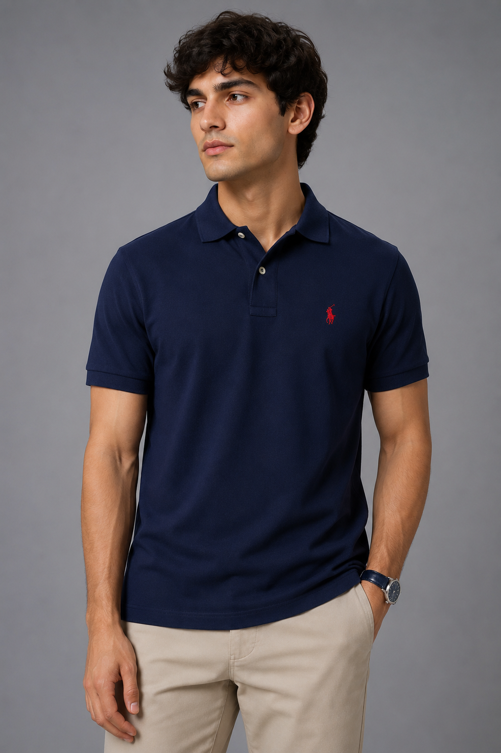 RL Collar T-shirt Navy Blue