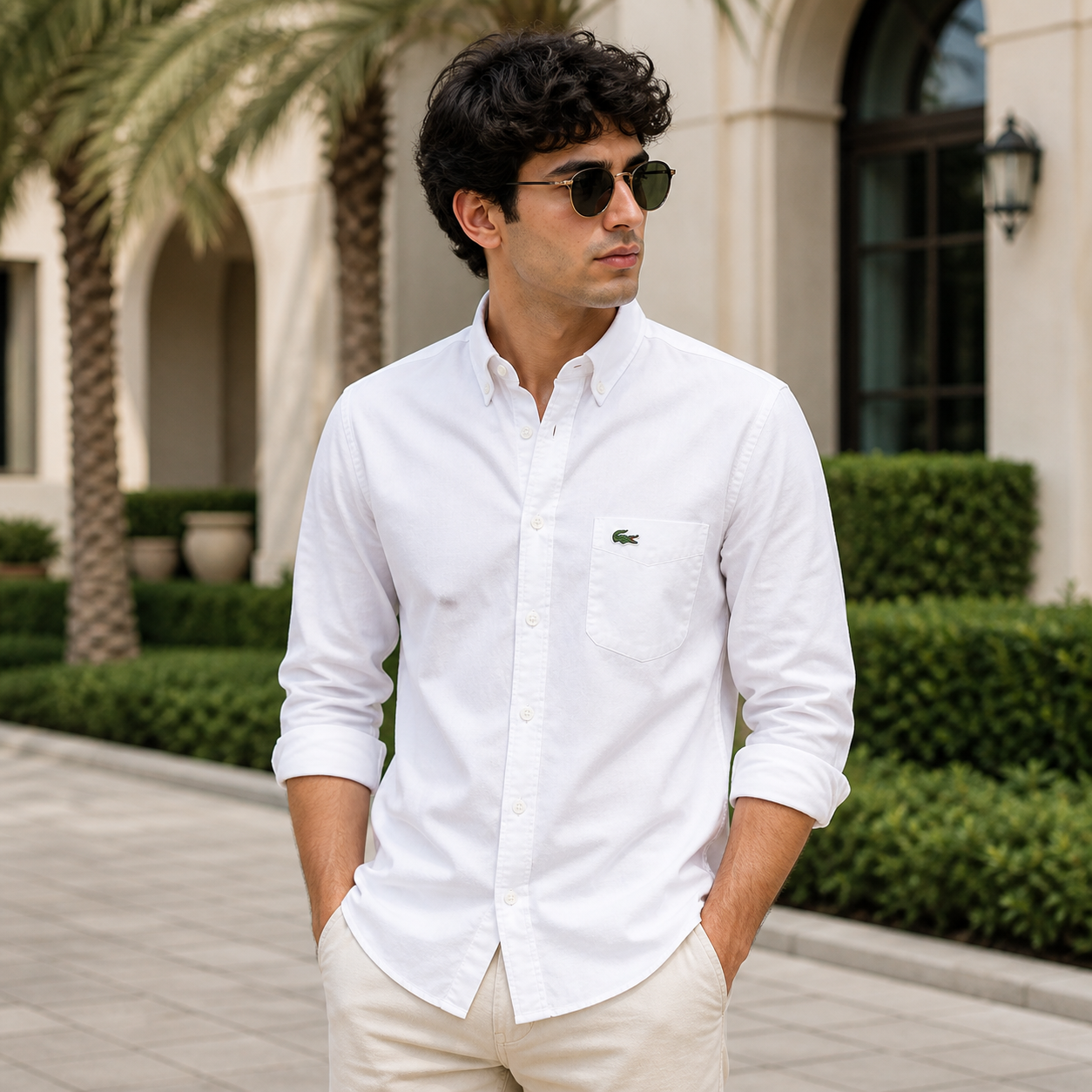 L Premium Classic White Full Sleeve Shirt
