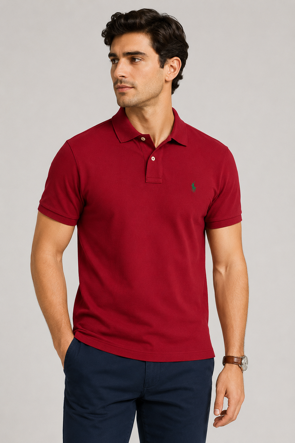 RL Collar T-shirt Maroon