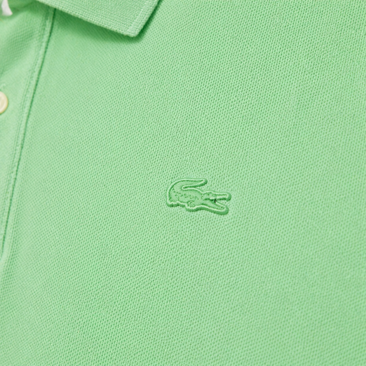 L Men Green Regular Fit Paris Stretch Pique Shirt