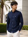 L Men Full Sleeve Regular Fit Oxford Shirt