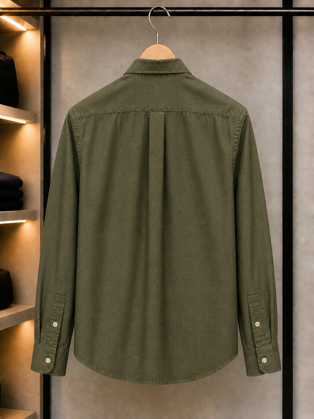 L Premium Classic Olive Green Full Sleeve Shirt