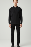 RL Collar Full Sleeve T-shirt BLACK