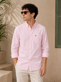 L Men Pink Regular Fit Gingham Poplin Shirt