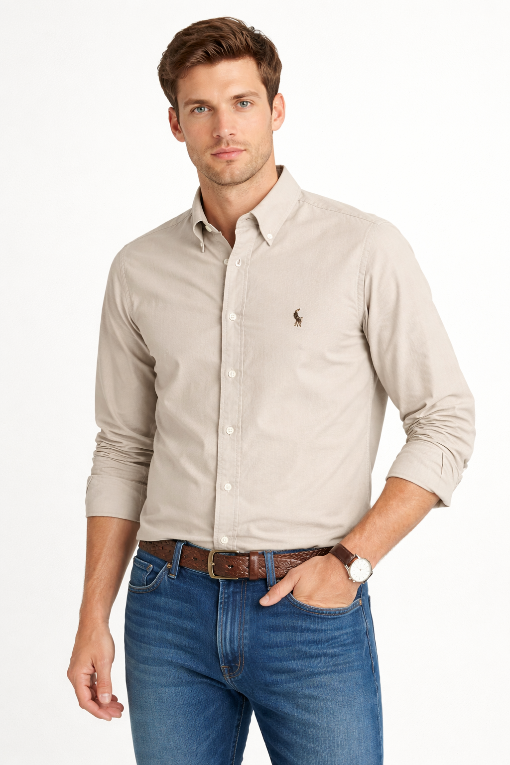 RL Classic Full Sleeve Shirt BEIGE