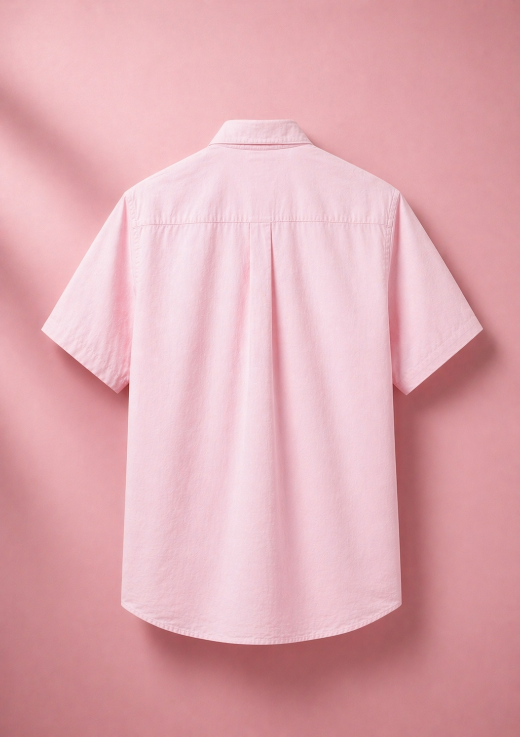 L Men Pink Regular Fit Gingham Poplin Shirt