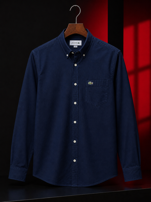 L Men Full Sleeve Regular Fit Oxford Shirt