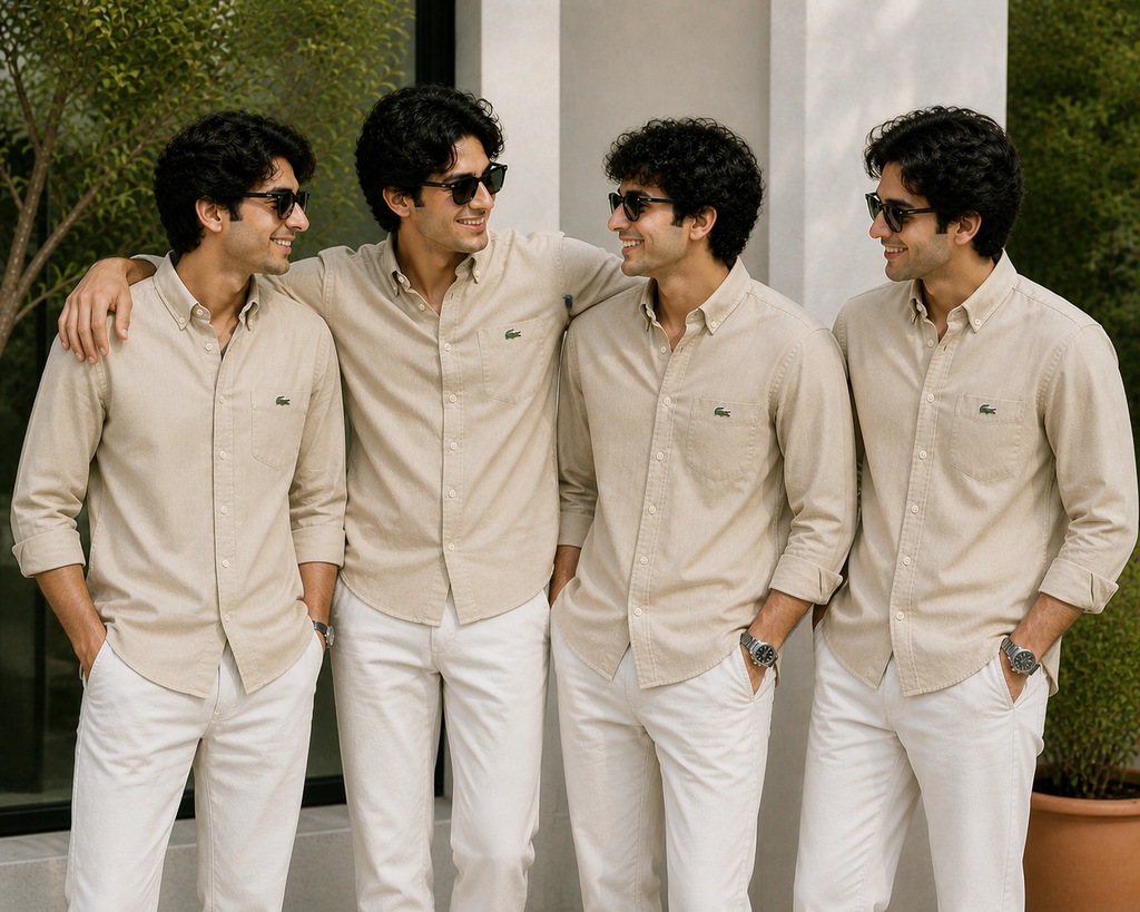 L Premium Classic Beige Full Sleeve Shirt
