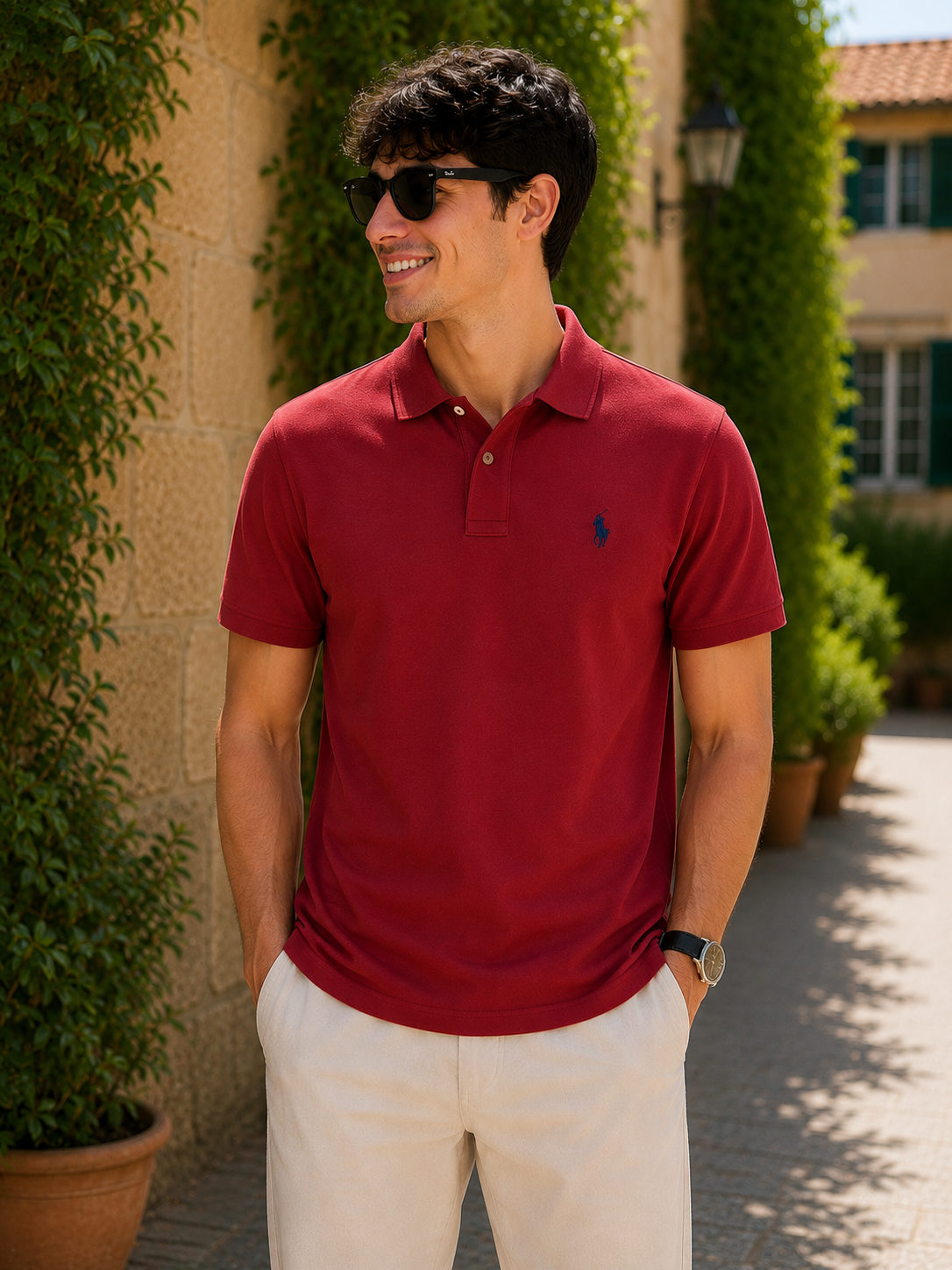 RL Collar T-shirt RED