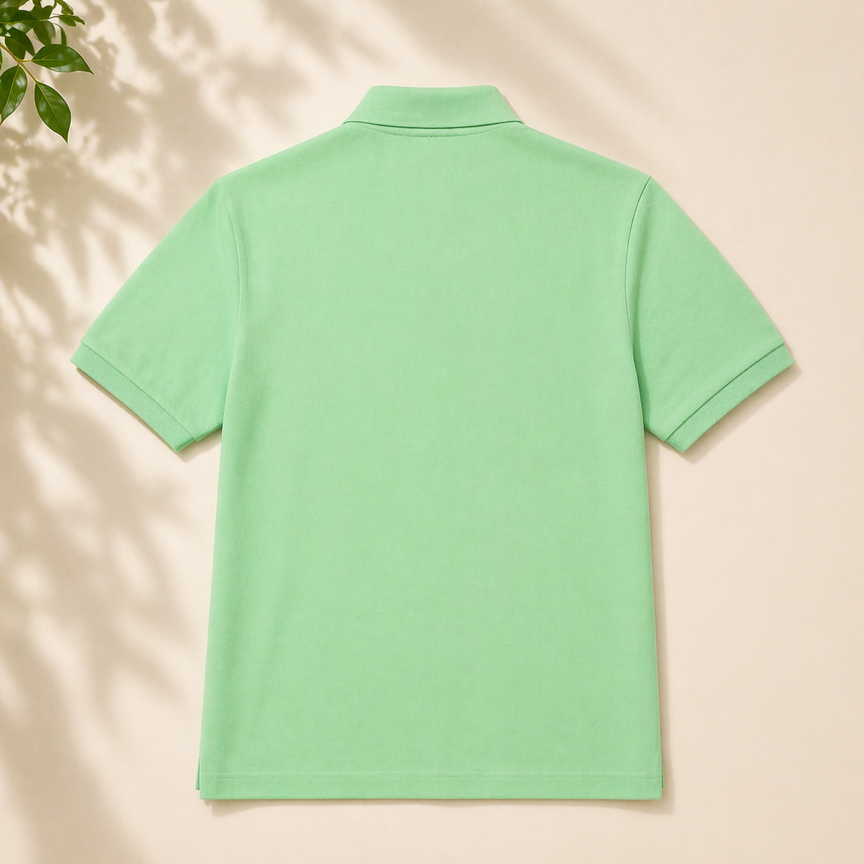L Men Green Regular Fit Paris Stretch Pique Shirt