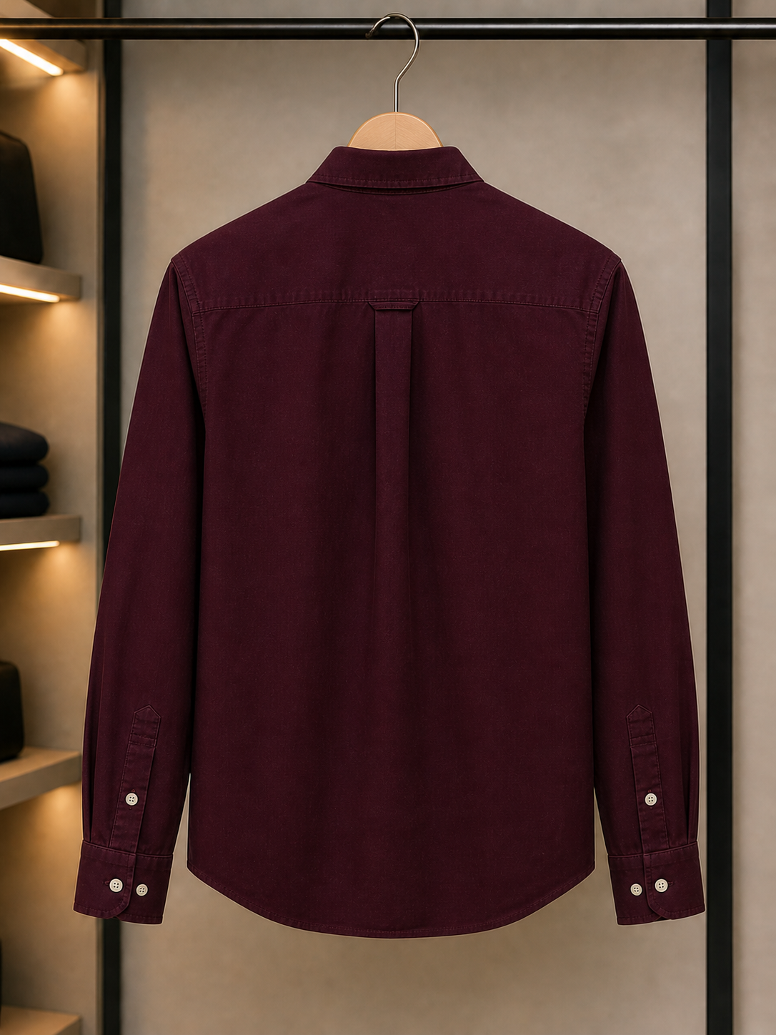 L Premium Classic maroon Full Sleeve Shirt