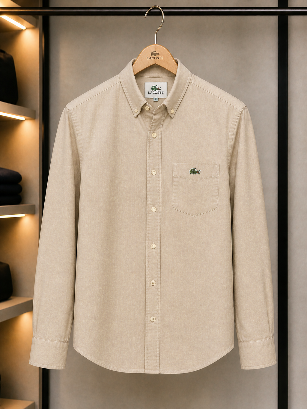 L Premium Classic Beige Full Sleeve Shirt