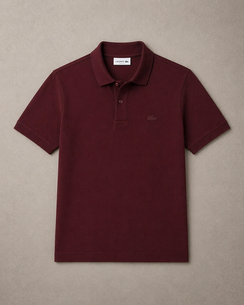 L Men Maroon Regular Fit Lacoste Movement Pique Polo Shirt