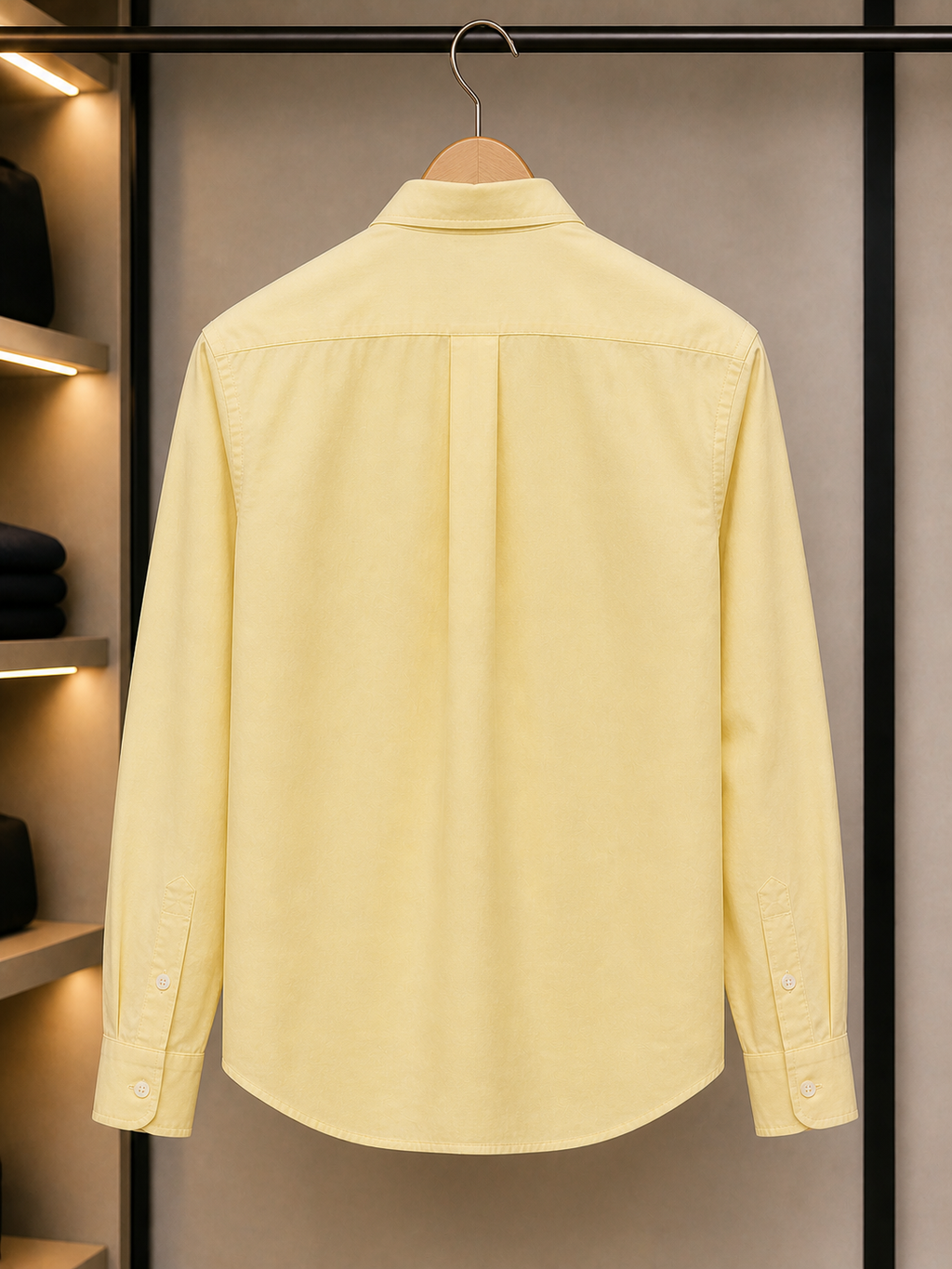 L Premium Classic light yellow Full Sleeve ShirtL=