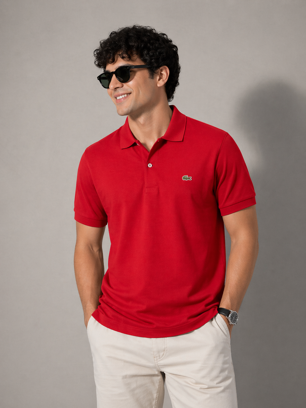L Men Red Ultra Soft Cotton Pima Jersey T-Shirt