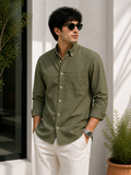 L Premium Classic Olive Green Full Sleeve Shirt