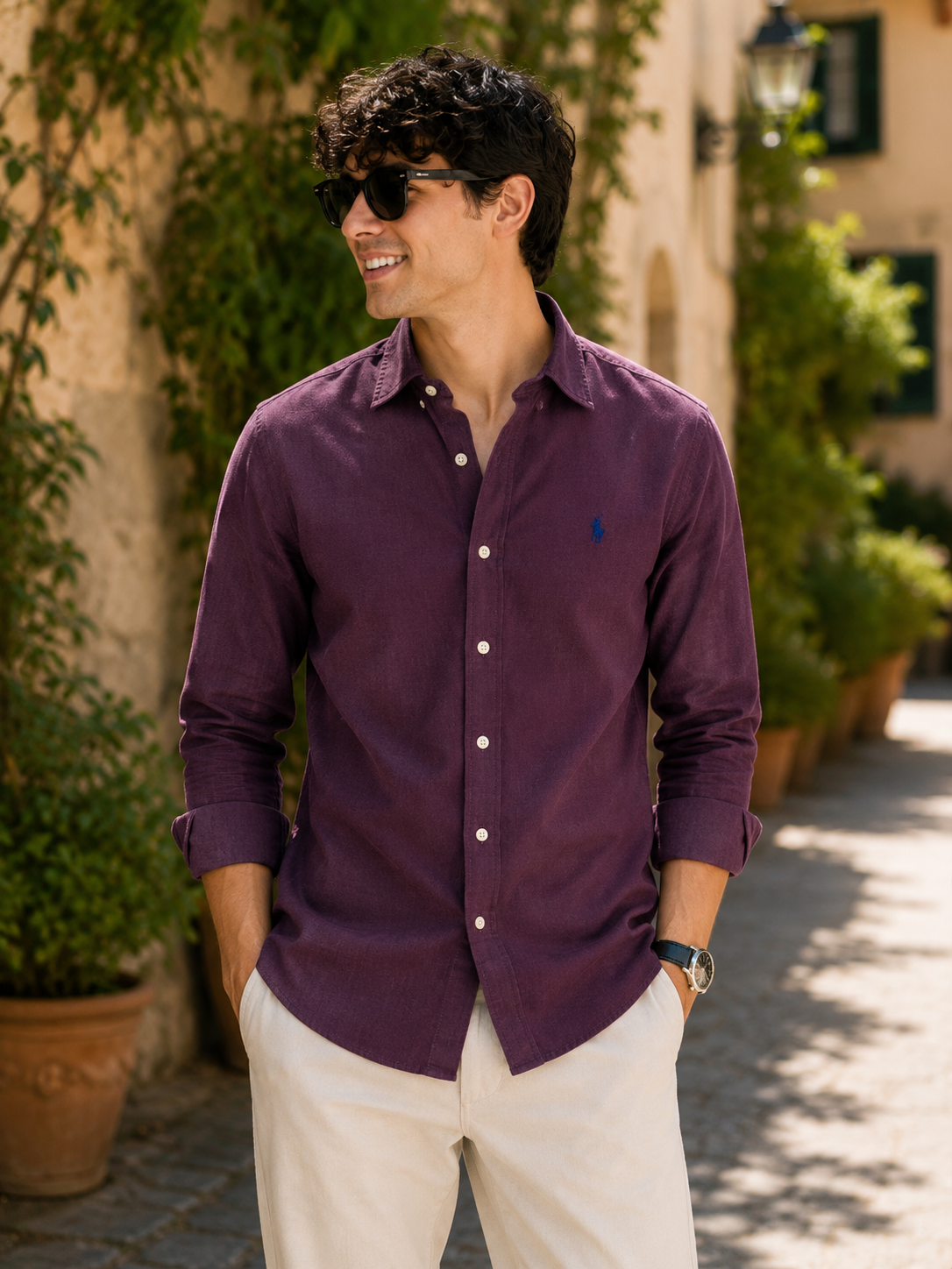 RL Classic Full Sleeve Shirt Maroon