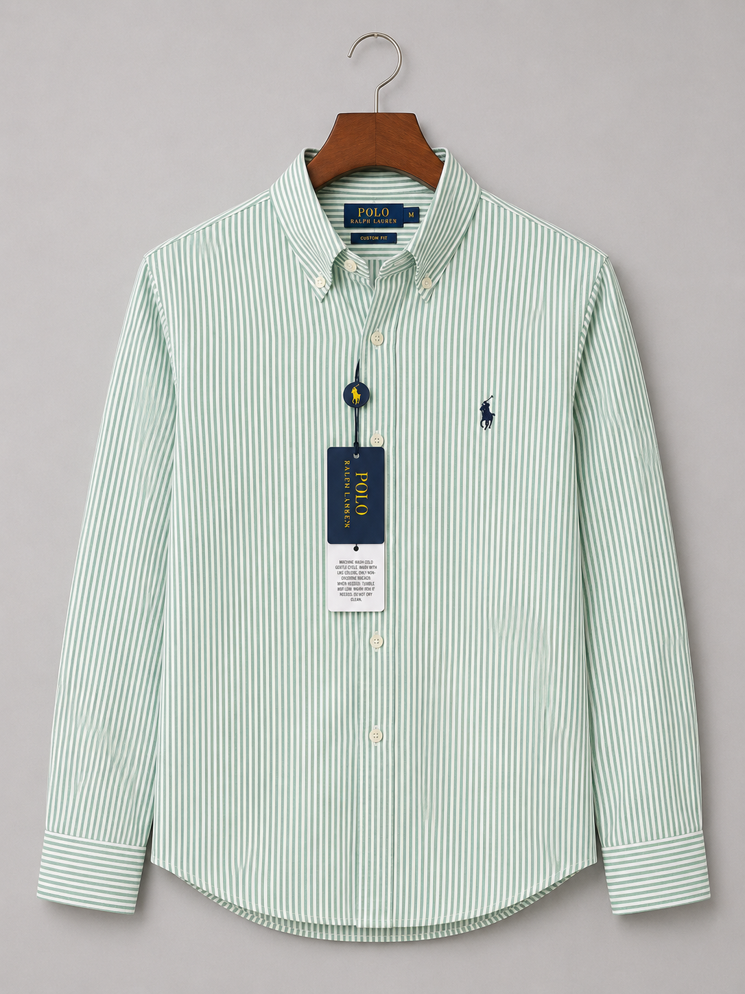 RL Classic Striped Mint Green Shirt